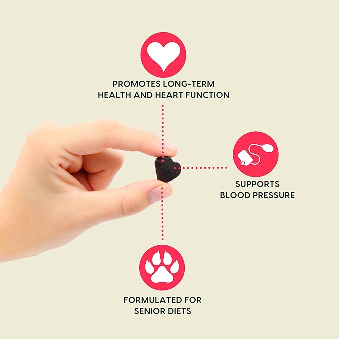 ARK NATURALS Gray Muzzle Heart Healthy Wags Plenty Dog Chews, Vet Recommended for Senior Dogs to Support Heart Muscle, Blood Pressure and Circulation, Natural Ingredients, 60 Count,Red,71002