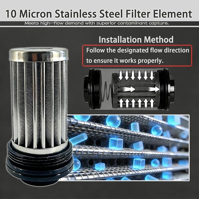 10 micron inline fuel filter