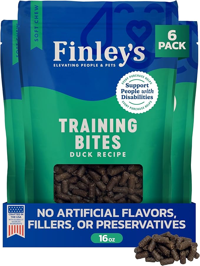 Finley's Training Treats for Puppies, Soft Duck Dog Treats for All Ages and Sizes, Limited Ingredient, Low Calories, 16oz, 6 Pack