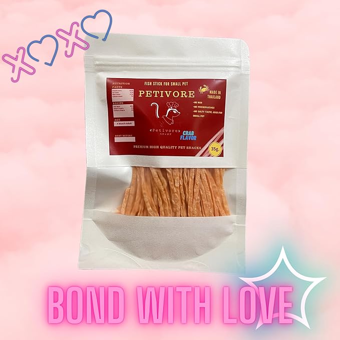Crab Flavor - Premium Fish Snack for Sugar Glider and Small Exotic Pet - Made from Real Fish - Hamster, Squirrel, Chinchillas, Marmoset - Yummy Treats, Snacks and Food (35g)