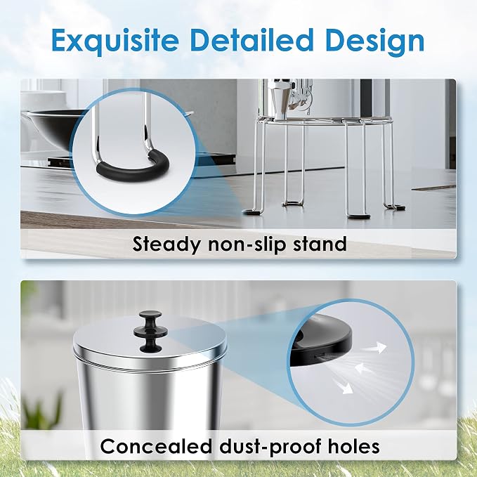 Waterdrop Gravity-fed Water Filter System, 2.25G Stainless-Steel System