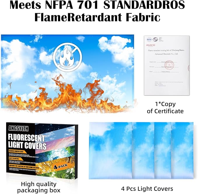 4 Pcs Fluorescent Light Covers