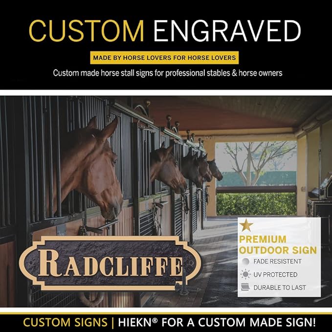 Acrylic Horse Stall Name Plate, 2.4" x 8" Personalized Stall Signs, UV Protected, Custom Pet Name Sign, All Weather Adhesive, Mounting (Rose Gold, Style 6)