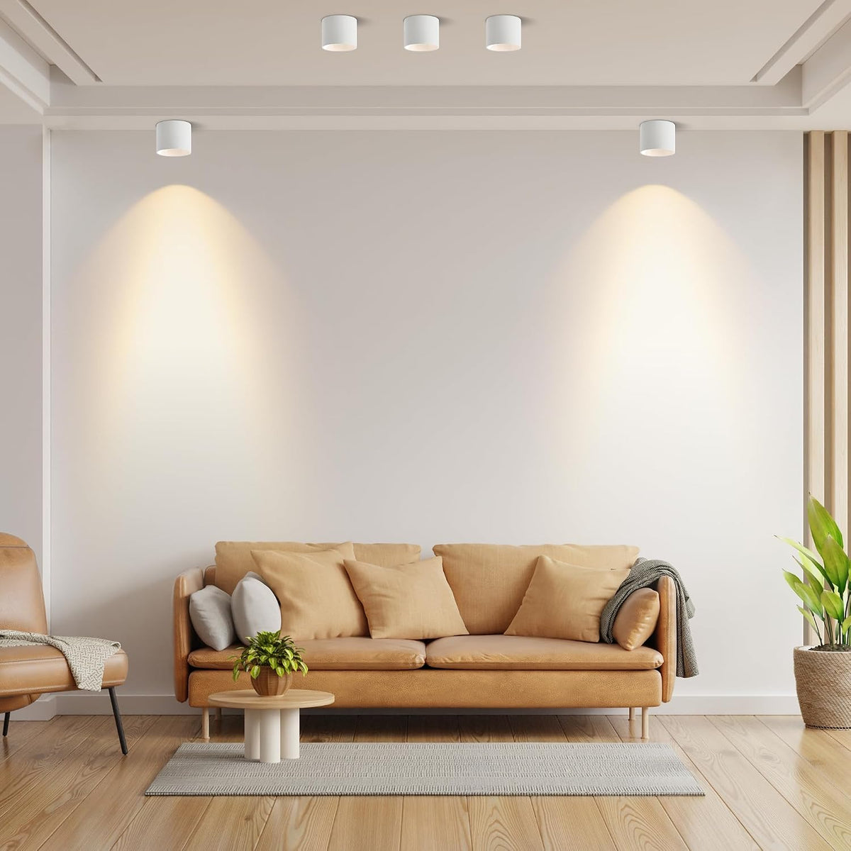 LED Flush Mount Ceiling Light Fixture, 3CCT Cylinder Ceiling Lights 4.7''