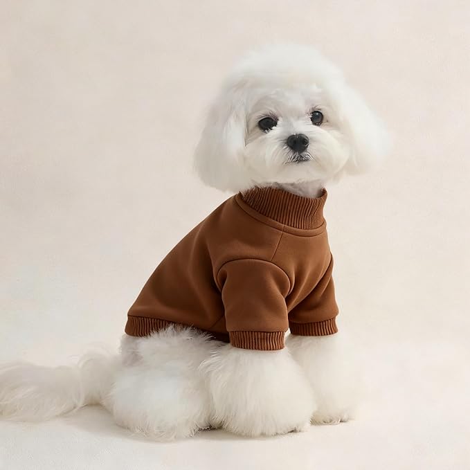 Custom Dog Hoodie, Personalized Sweatshirt with Photo Text Name Logo, Customized Hooded Sweater for Small Medium Large Dogs & Cats (Coffee, Small)