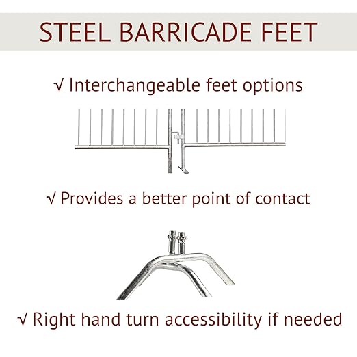 Angry Bull Barricades Metal Interlocking Steel Barricade (6.5 Ft. Heavy Duty, Fixed Foot, Galvanized Steel, Set of 10)