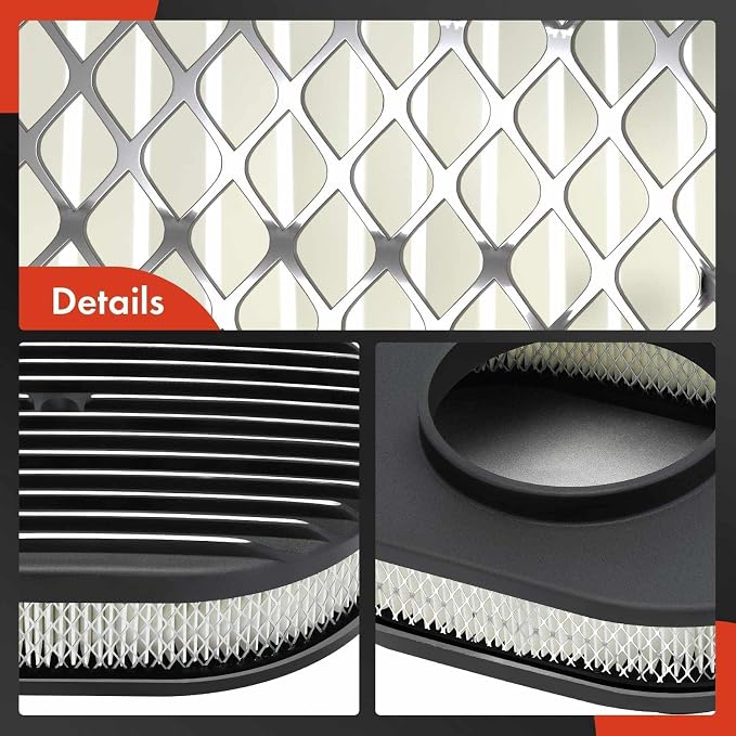 A-Premium Universal 12" Oval Black Air Cleaner Filter Assembly