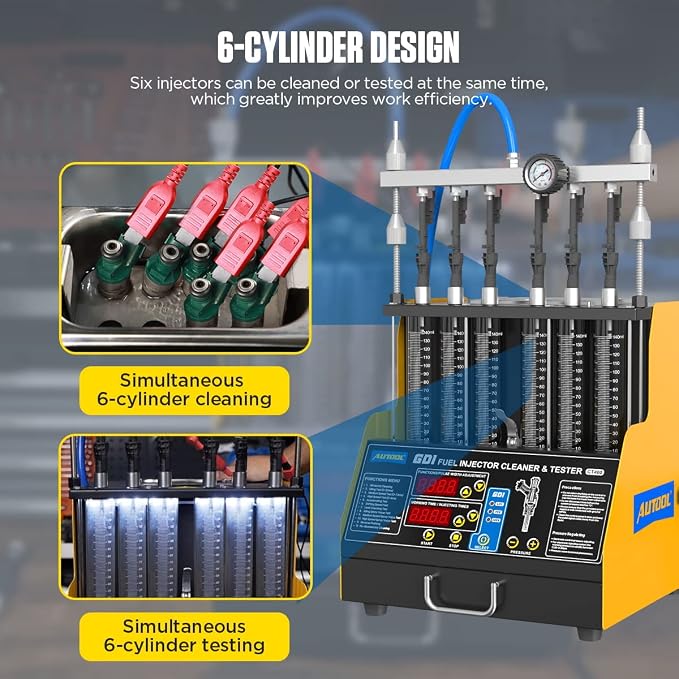 AUTOOL GDI Fuel Injector Cleaner & Tester 110V Ultrasonic Wave Fuel Injection
