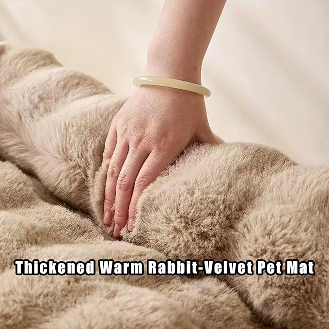Dream Cloud Pet Sofa Bed, Dream Cloud Pet Sofa Bed Cover, Cozy Rabbit-Velvet Non-Slip Washable Fluffy Plush Pet Mat for Furniture Protection, Soft Couch Bed for Dogs & Cats (White, 70X70 CM)