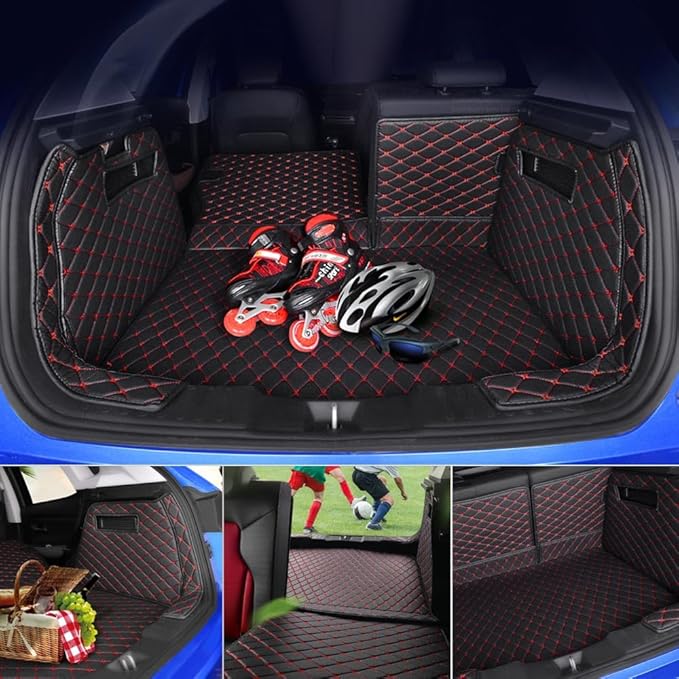 Trunk Cargo Liner for Mercedes GLE SUV GLE300 GLE320 GLE350 GLE400 2020-Current 7-Seater Full Coverage Protection, All Season, Heavy Duty Black w/Black Stitching