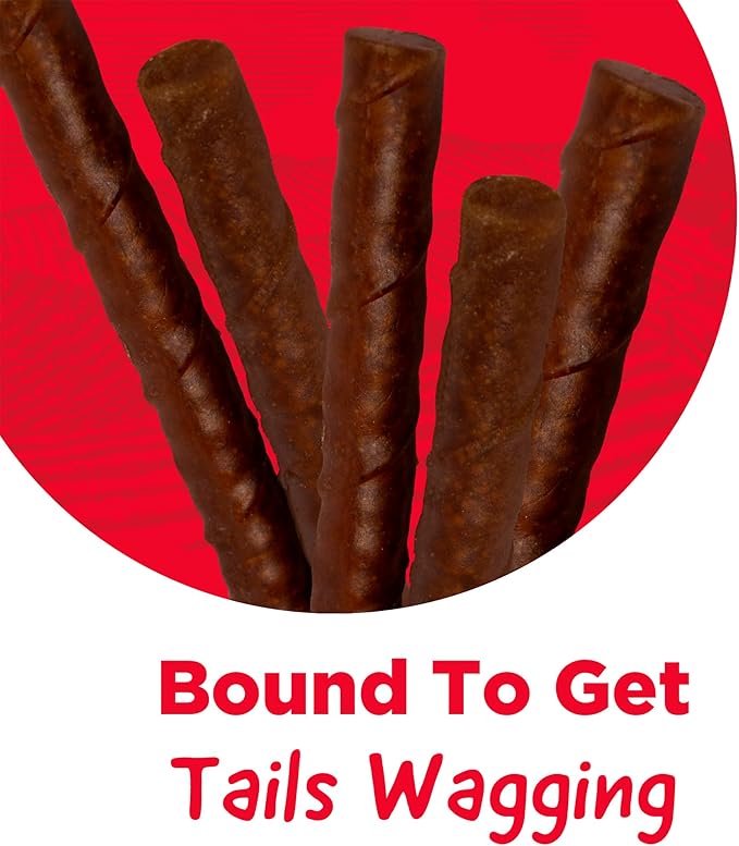 Country Kitchen Rawhide Free Chewy Stick Dog Treats, Bacon Flavor, Made in The USA, 24 Count