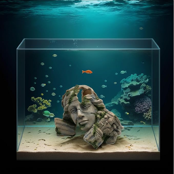 Reptile Cave Hideout Tank Accessories Decorations, Aquarium Hideaway Cave Fish Tank Decorations for Amphibians, Betta Fish, Shrimp, Lizards, Leopard Gecko