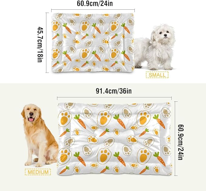 Rabbit Paw Carrot Pet Bed Cute Dog Bed Mat Absorbing Non Slip Pad Pet Sleeping Mat for Small, Medium, and Large Dogs Puppy Cat 24 in x 18 in