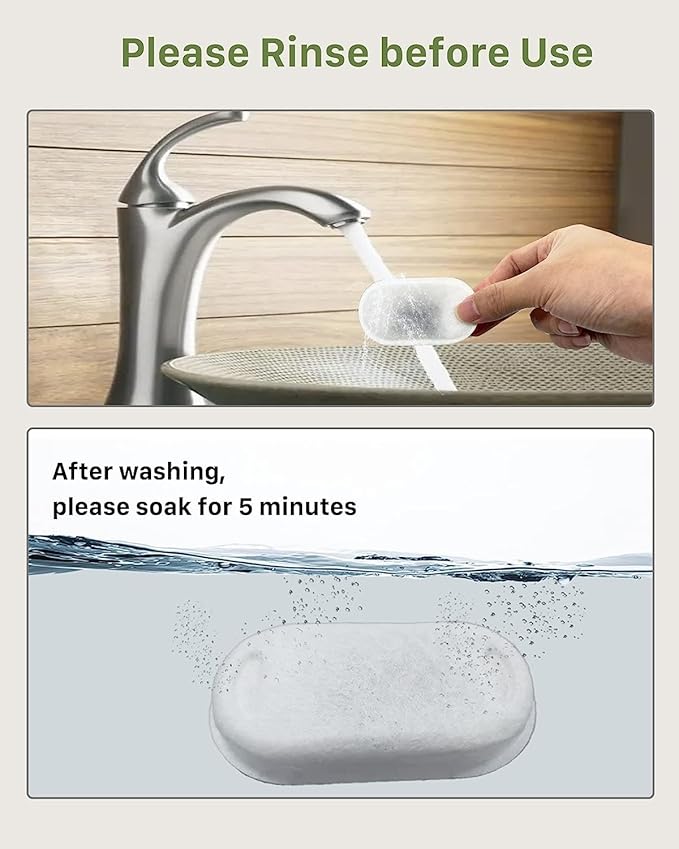 Giotohun Pet Water Fountain Filter: 24 Cat Filters + Sponges for Cat Fountain - 67oz/2L