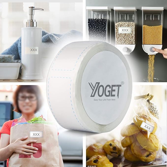 300pcs Removable Freezer Labels, Yoget 1 x 2 Inch Food Storage Stickers, Refrigerator Freezer Paper Label Easy Clean Leaves No Residue, Blue Food Labels Roll