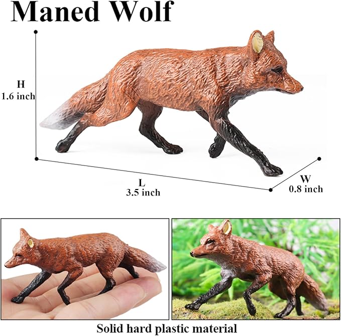 EOIVSH 16pcs Forest Animal Figures, Plastic Jungle Wild Animal Toys Figurines, Toy Figures & Playset Gift for 3 4 5 6 7 Boys Girls, Cake Topper