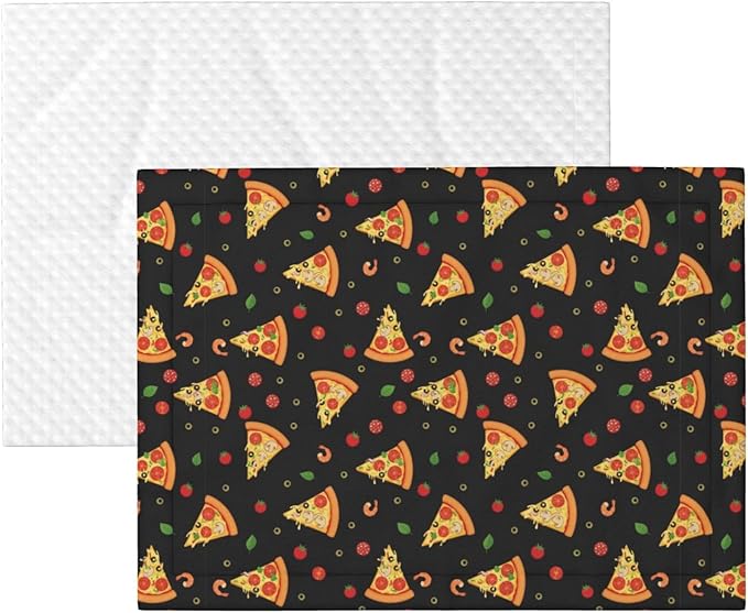 Reversible Dog Blanket for Beds Couches, Cartoon Pizza Slices, Double Sided Cat Blanket with Textured Dot Feel and Smooth Feel for Seasonal Comfort All Year