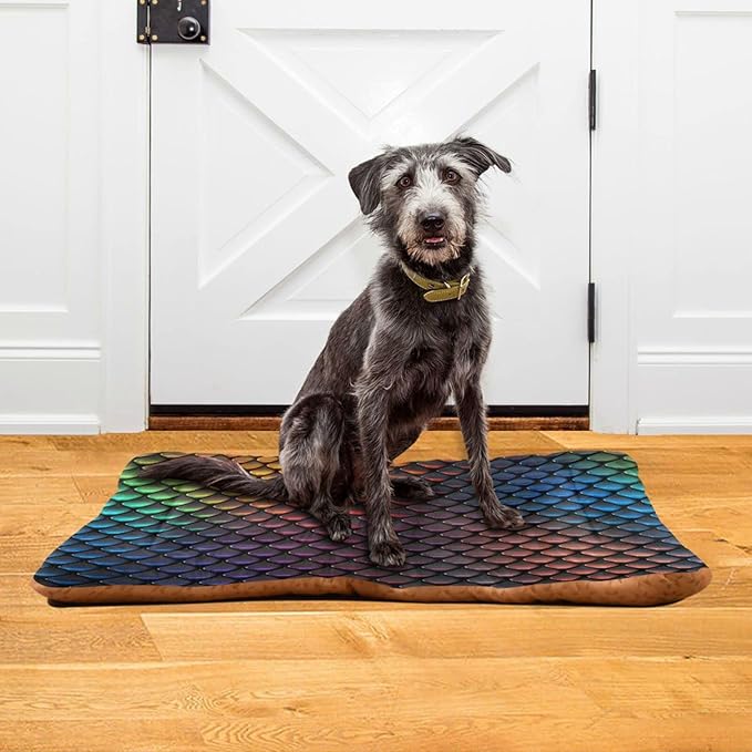 Pet Bed Colored Scales Dog Bed Mat Absorbing Non Slip Pad Pet Sleeping Mat for Small, Medium, and Large Dogs Puppy Cat 36 in x 24 in