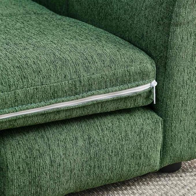 Modern Pet Sofa Bed for Large Dogs Up to 130lbs, Luxurious Living Room Dog Couch with Supportive Backrest and Armrests, Easy-to-Clean Linen Fabric Elevated Pet Furniture