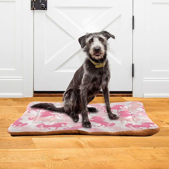 Pet Bed Pink Unicorn Dog Bed Mat Absorbing Non Slip Pad Pet Sleeping Mat for Small, Medium, and Large Dogs Puppy Cat 36 in x 24 in
