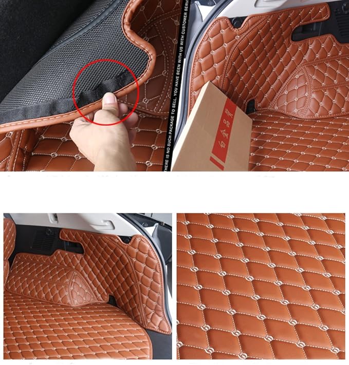 Trunk Cargo Liner for Mercedes GLK Class - GLK250 to GLK350 (Backrest & Side Mat + Trunk Mat Replacement) - Black with Gold Stitching