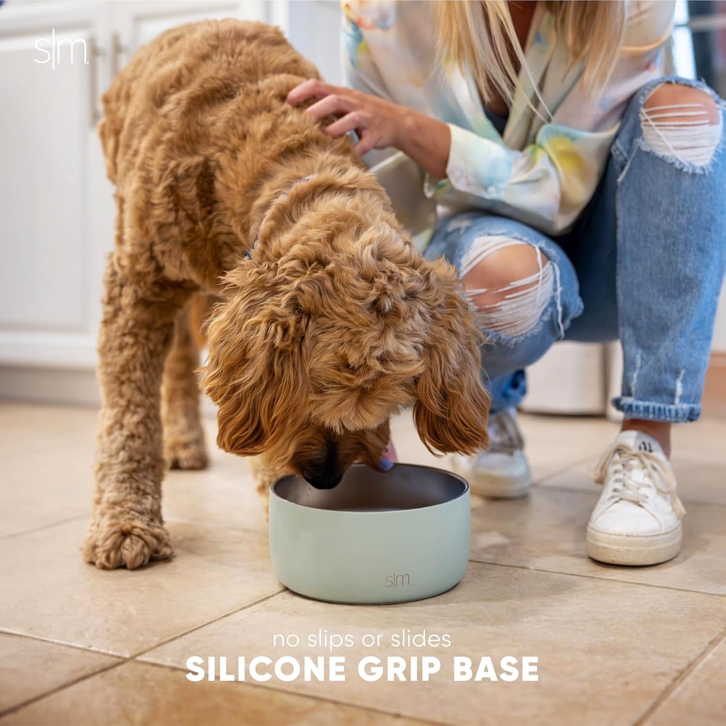 Simple Modern Stainless Steel Pet Water Bowl for Dogs & Cats | Reusable Insulated Stainless Steel Food Bowls for Dog Cat | No Tip No Slip BPA Free | Bentley Collection | Medium (32oz) | Lavender