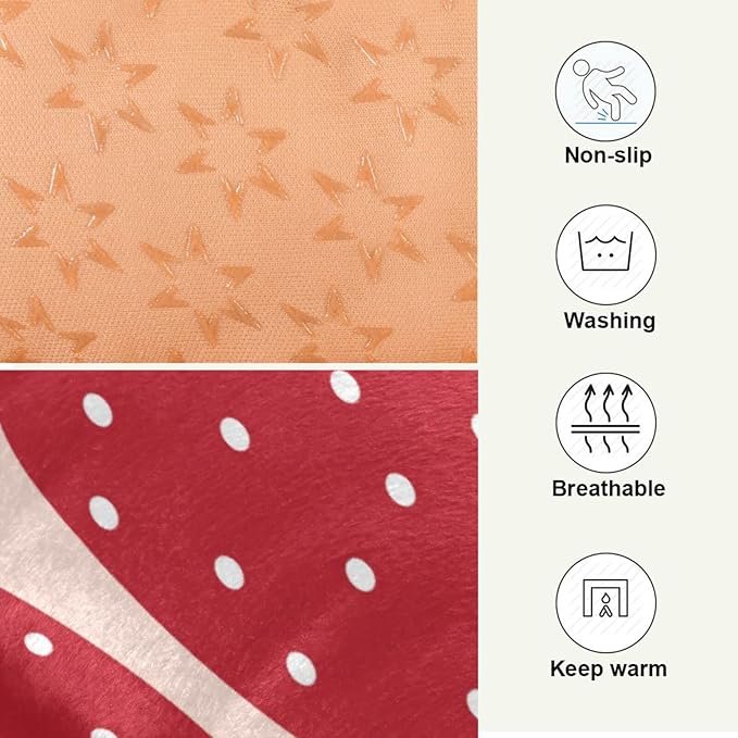 Strawberry Fruit Pet Bed Cute Dog Bed Mat Absorbing Non Slip Pad Pet Sleeping Mat for Small, Medium, and Large Dogs Puppy Cat 24 in x 18 in