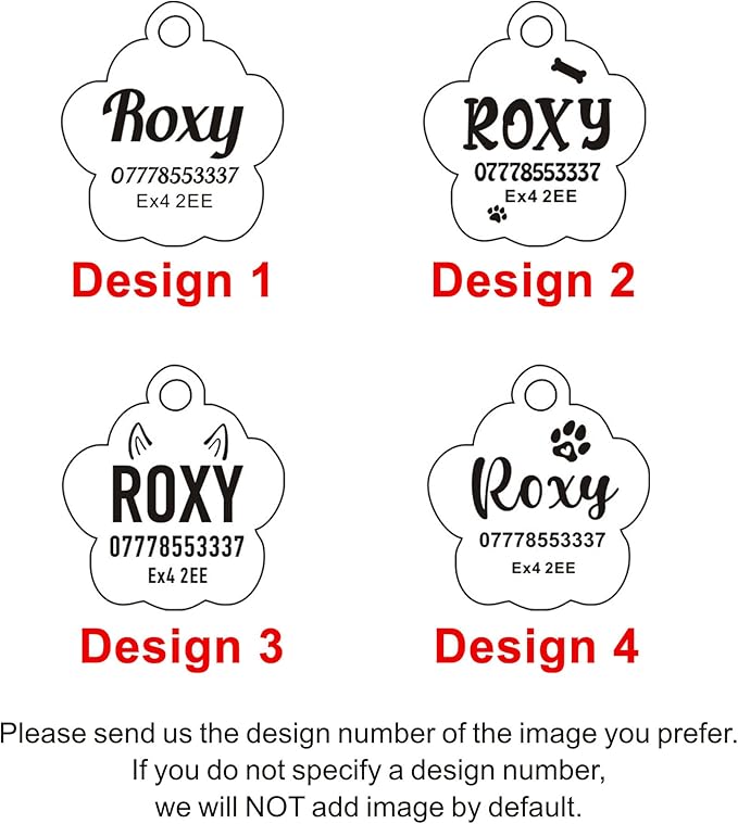 EDSG Cat Dog Tags Personalized for Pets, Dog Name Tags Cat Name ID Tag, Engraved Dog Tags Dog ID Tags Small Glitter Bling ID Tag Paw Print for Cat Pet Dog Puppy(Red,Design 1)