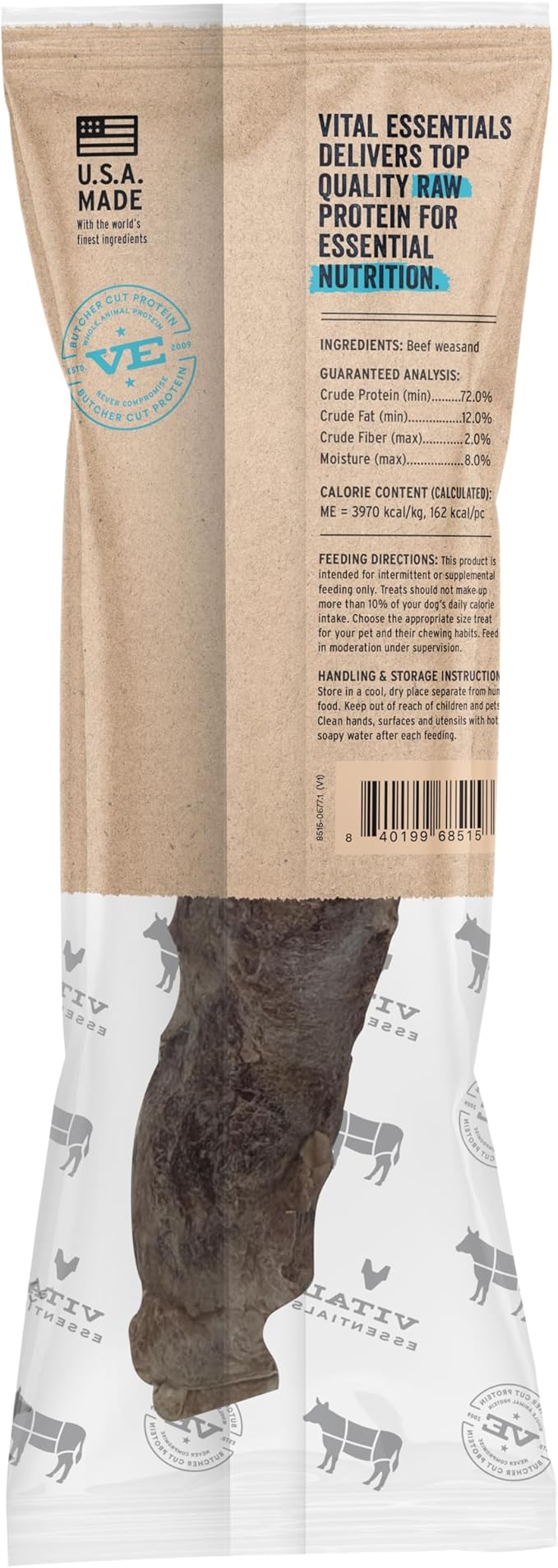 Vital Essentials Freeze-Dried Raw Moo Stick Dog Treat & Natural Chew, 3-Pack | Single Ingredient Dog Treat for Medium Chewers | Made in USA