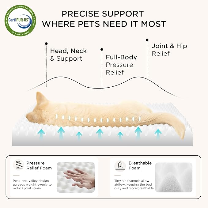 Bedsure XL Dog Beds Large Sized Dog -Comfy Flat Extra Large Pet Beds with Removable Washable Cover, Orthopedic Egg Crate Foam Mat, Suitable for Pet Up to 100 lbs