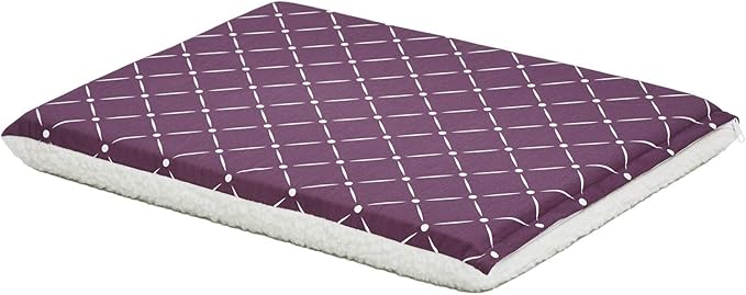 MidWest Homes for Pets Quiet Time Couture Paxton Pet Bed in Plum Fleece with Pillow Cover, Plum, 36"