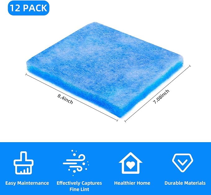 12-Pack Dryer Filter Replacement, Compatible