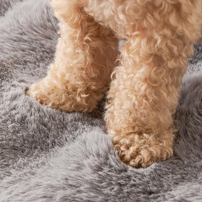 Waterproof Throw Blanket For Dogs & Indoor Cats,Dog Pad Washable Removable Couch Cover,Plush Long Fur Mat with Non Slip Silicone Base,Furniture Protector Gift for New Pet Parents,29.5"x29.5" (grey)