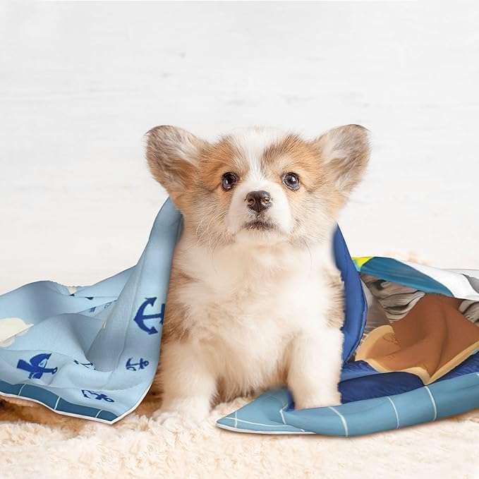 Waterproof Dog Blanket Soft Pet Blanket for Puppy, Fleece Cat Throw Blankets for Furniture Bed Couch Sofa Reversible - Funny Cat Taking a Bath