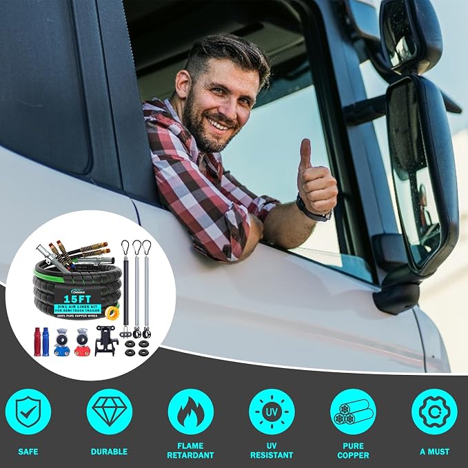 CheeMuii 15 FT Semi Truck Air Line Kit