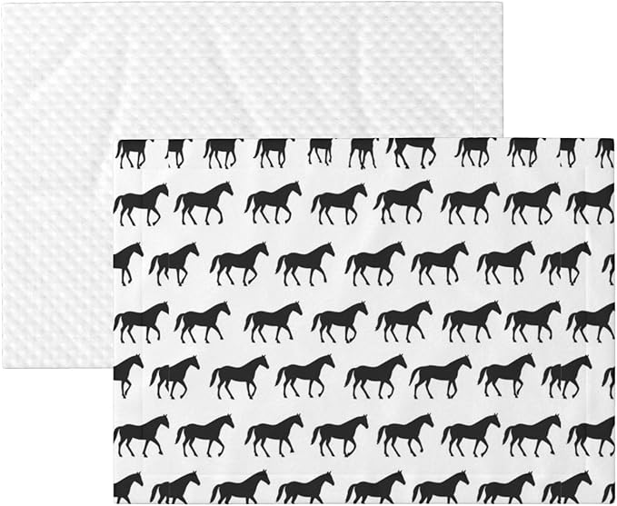 Reversible Plush Dot Pet Blanket for Dogs and Cats, Abstract Horse, Ultra Soft Two Sided Design with Warm Fuzzy Side and Smooth Side for Comfort