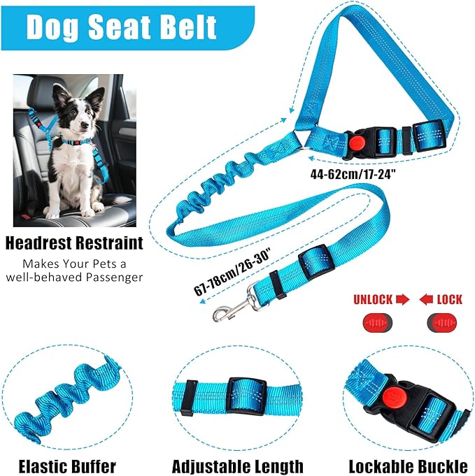 No Pull Dog Harness Adjustable Collar & Leash Set - Dog Halter Harnesses Collapsible Bowls & Poop Bag Dispenser Muzzle ID Tags Toys Fits Small Medium Large Dogs (Blue-L)