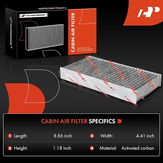 A-Premium 2-PC Cabin Air Filter w/Activated Carbon Compatible
