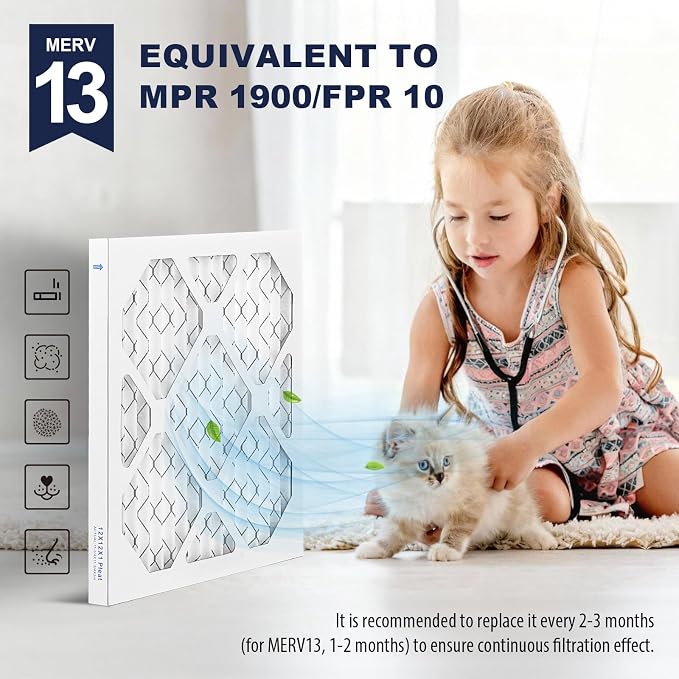 12×12×1 MERV 13 Furnace Air Filters