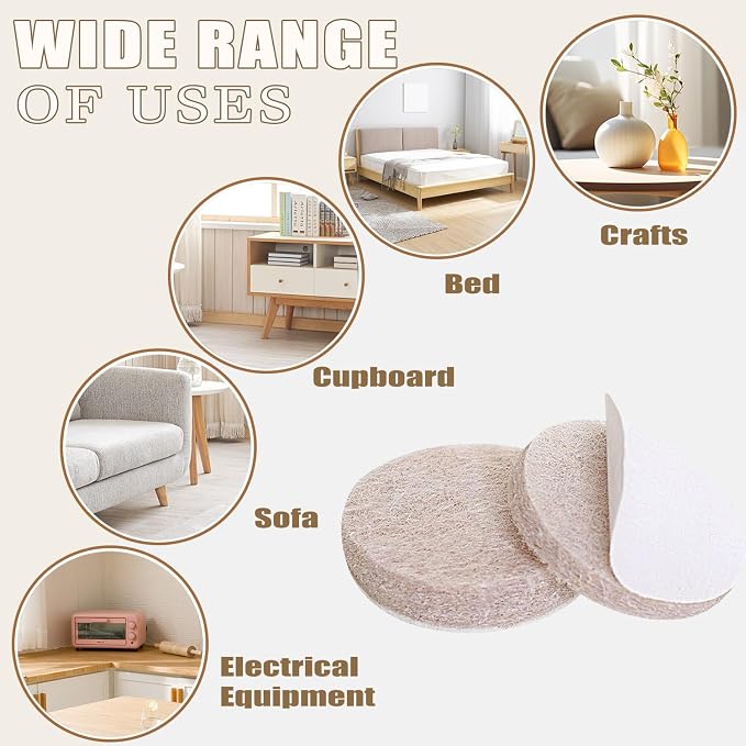 Yelanon Felt Furniture Pads -60 Pcs Premium Felt Pads