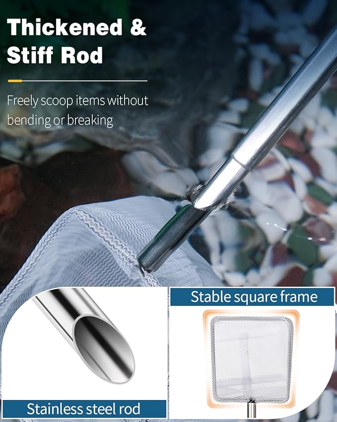 Pawfly Aquarium Shrimp Net, 2 Inch Tiny Fish Tank Net with Extendable Stainless Steel Handle