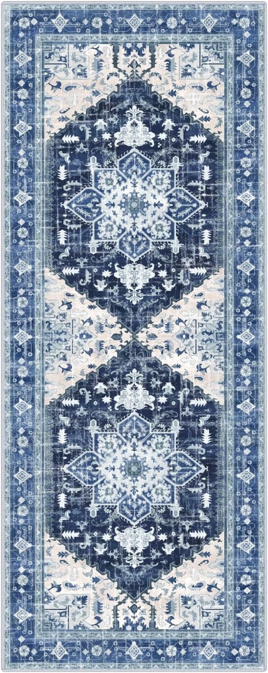 Yamaziot Washable Runner Rug, 2x5 Non-Slip Boho Vintage Hallway Rug Runner