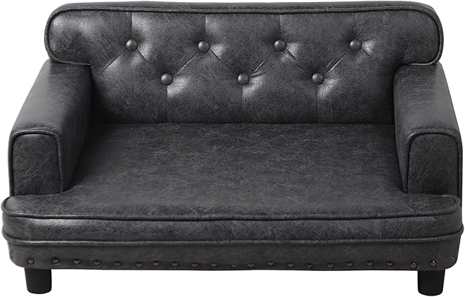 Dog Bed,Cat Bed,Dog Couch,Cat Couch,Puppy Bed,Pet Sofa,Pet Couch,Pet Bed for Cats, Wooden Frame and Suede Fabric,for Small Breeds Using (Grey)