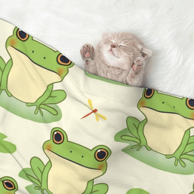 Cute Frogs Throw Blanket - Animal Blanket for Dog Cat Pet Blankets 40x30 for Couch Sofa Bed