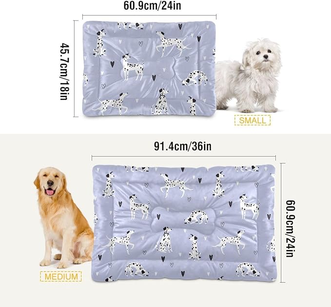 Pet Bed Funny Cartoon Dalmatian Dogs Dog Bed Mat Absorbing Non Slip Pad Pet Sleeping Mat for Small, Medium, and Large Dogs Puppy Cat 36 in x 24 in