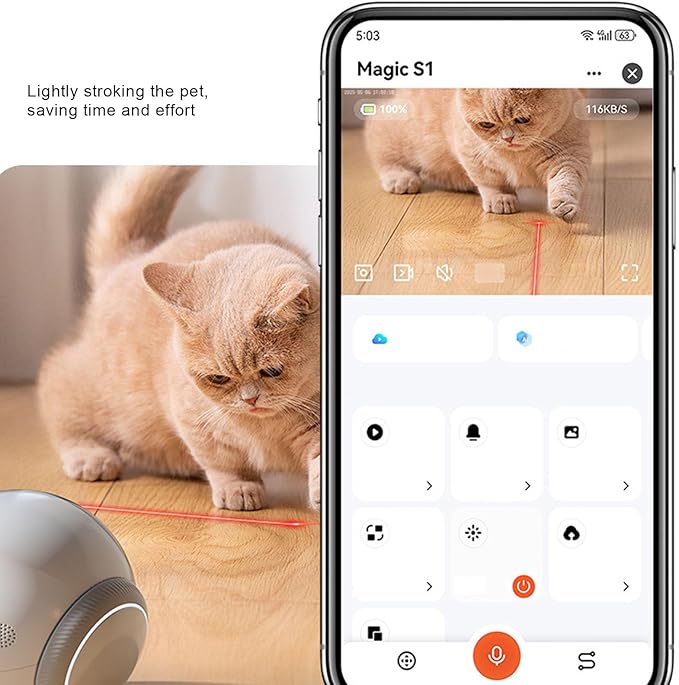 ZJchao Smart Mobile Pet Camera Robot with 1080P HD 2-Way Audio Motion Detection Auto Recharge Night Vision for Dogs Cats Babies Elderly Home Security