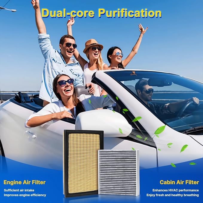 Cabin & Engine Air Filter Kit for 2012-2017 Camry 2.5L
