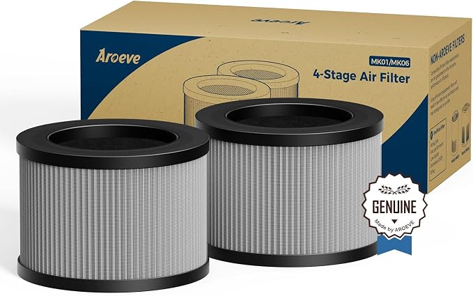 AROEVE MK01&MK06 Air Purifier Replacement Filter, Smoke Remove Material 4 -in-1
