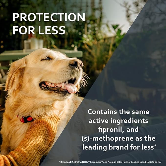 Sentry Fiproguard for Dogs, Flea and Tick Prevention for Dogs (45-88 Pounds), Includes 3 Month Supply of Topical Flea Treatments