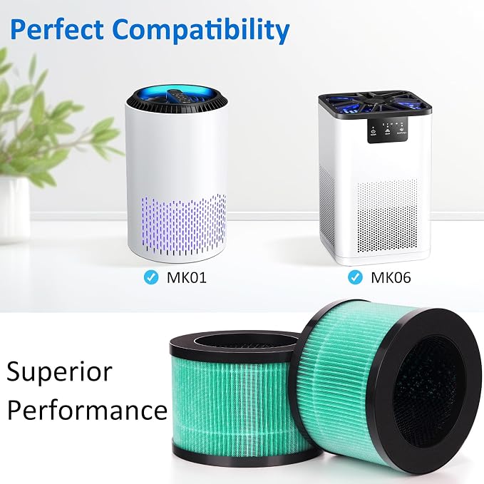 2 Pack MK01 MK06 True HEPA Replacement Filter Compatible